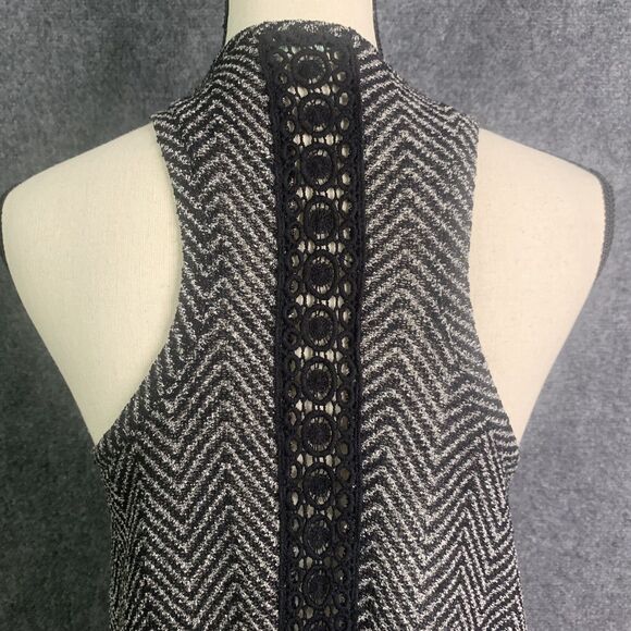 Maurice’s Open Vest Size M Waterfall Chevron Pattern Crochet Lace Boho Festival - Picture 6 of 12